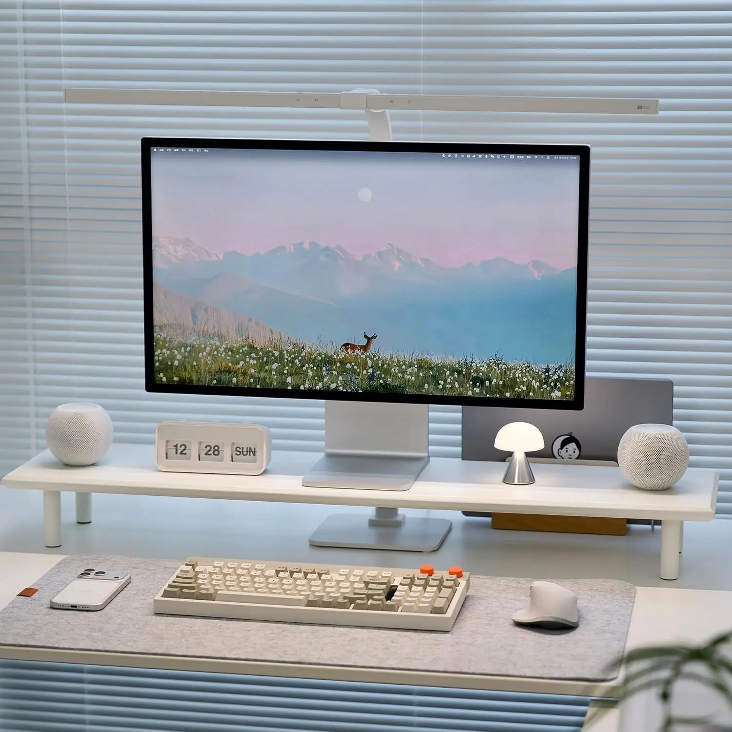 Bamboo Dual Monitor Stand Riser with Storage, Ergonomic Desk Shelf for PC, TV, Office, White
Bamboo Dual Monitor Stand Riser with Storage, Ergonomic Desk Shelf for PC, TV, Office, White