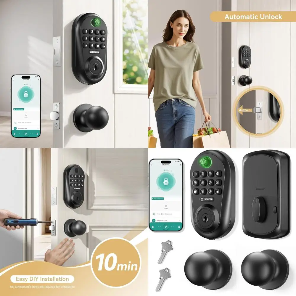 Smart Door Knob with Digital Deadbolt and Keypad, Auto-Locking, Easy Install for Front Entry
Smart Door Knob with Digital Deadbolt and Keypad, Auto-Locking, Easy Install for Front Entry