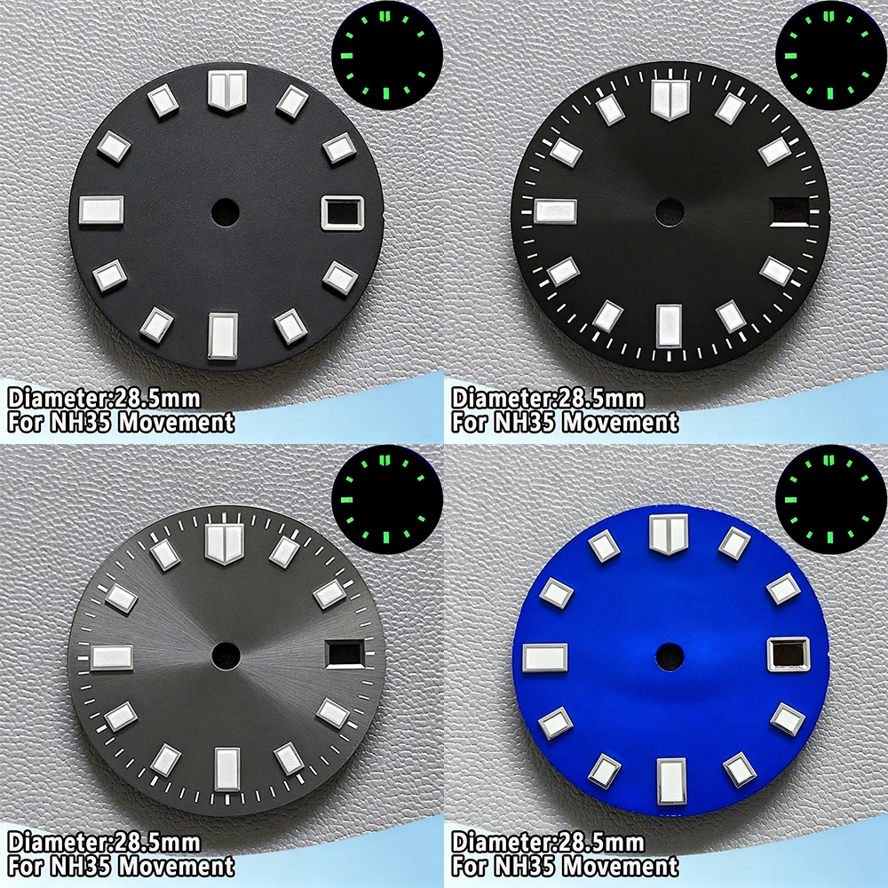 NH35 Watch Dial 28.5mm Single Date Window Dial C3 Green Luminous Dial Square Luminous Marker Dial For NH35 Movement Watch Parts
NH35 Watch Dial 28.5mm Single Date Window Dial C3 Green Luminous Dial Square Luminous Marker Dial For NH35 Movement Watch Parts