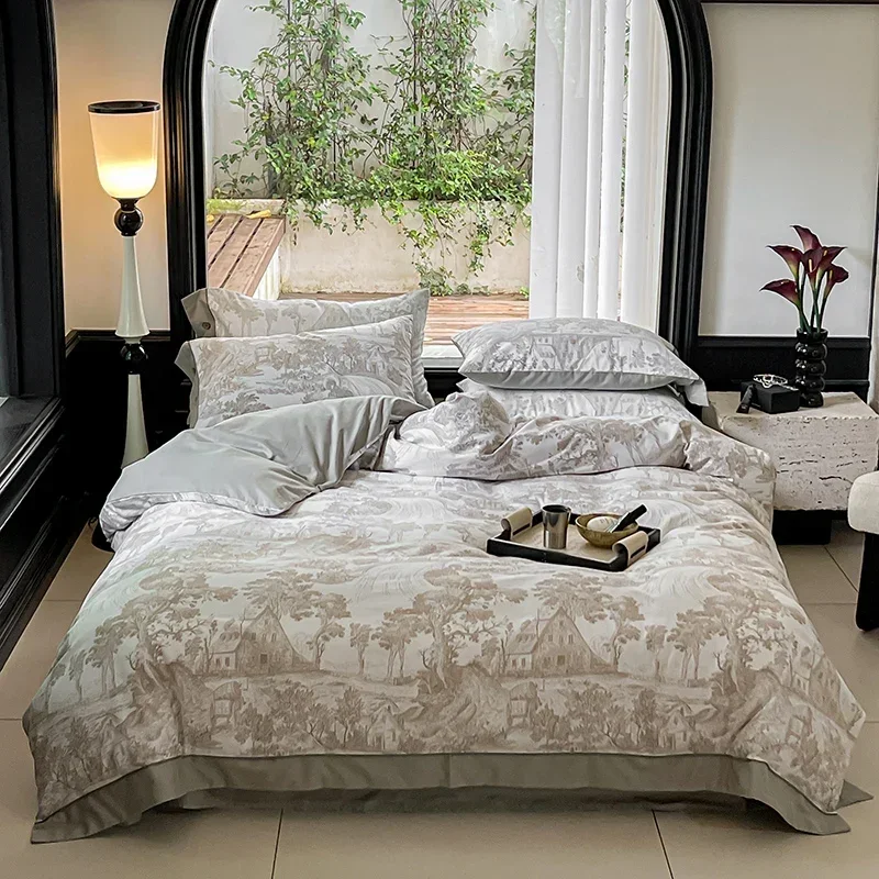 4pcs French Style Cotton Bed Linen with Button Design Luxury Bedding Set print Quilt Duvet Cover full set Double Bed Sheets Set
4pcs French Style Cotton Bed Linen with Button Design Luxury Bedding Set print Quilt Duvet Cover full set Double Bed Sheets Set