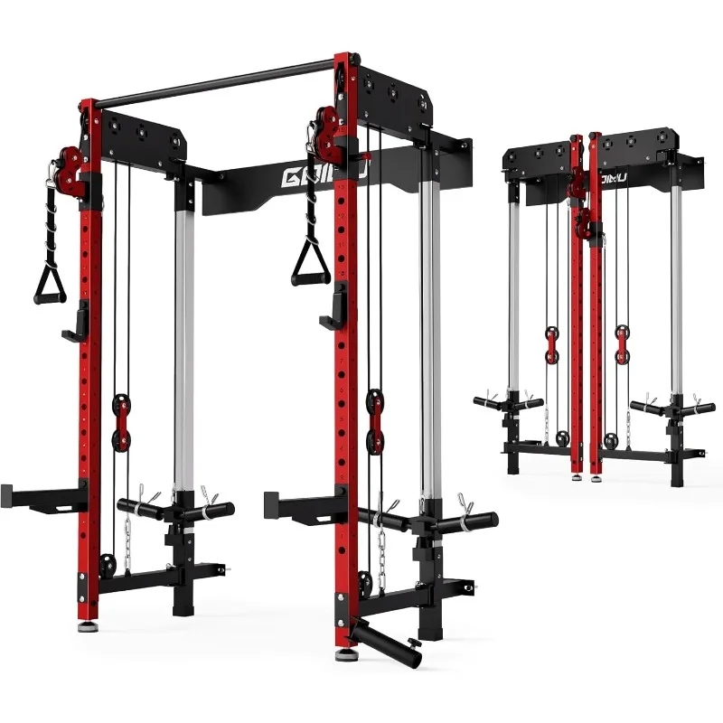 WM3-V4 Folding Squat Rack, Wall Mounted Power Rack with Dual Independent Pulley System, Functional Trainer
WM3-V4 Folding Squat Rack, Wall Mounted Power Rack with Dual Independent Pulley System, Functional Trainer