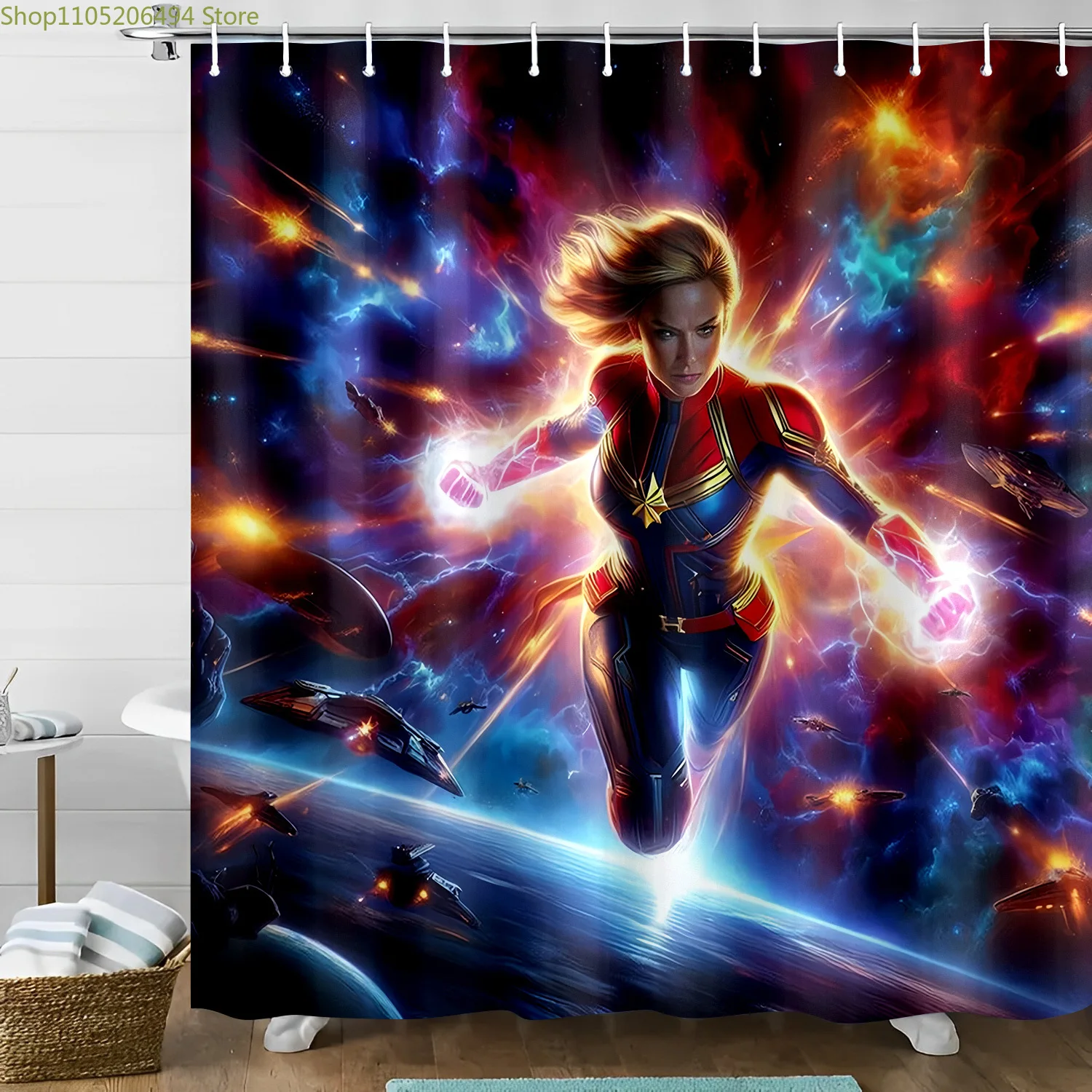 1pc Marvel shower curtain Captain Marvel Printed Pattern Bathroom Shower Curtain, Modern Shower Curtain, High Quality Shower C
1pc Marvel shower curtain Captain Marvel Printed Pattern Bathroom Shower Curtain, Modern Shower Curtain, High Quality Shower C