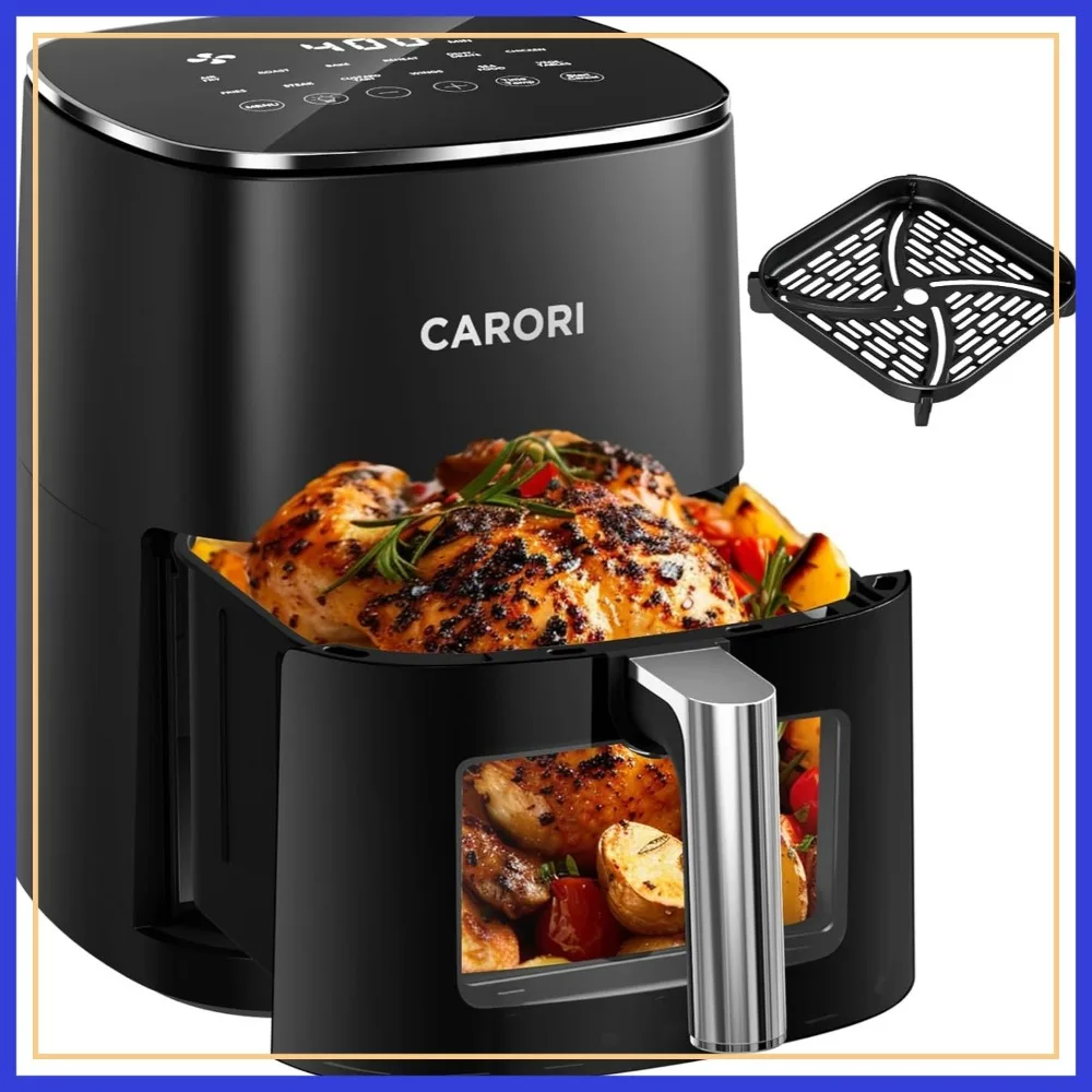 6QT Air Fryer with Viewing Window, 12 Presets, 1700W Fast Cooking, Max 400℉, Large Nonstick Basket, Dishwasher Safe
6QT Air Fryer with Viewing Window, 12 Presets, 1700W Fast Cooking, Max 400℉, Large Nonstick Basket, Dishwasher Safe