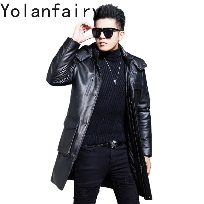 YOLANFAIRY Top Layer Cow Leather Jacket Men 2025 Winter Hooded Warm Mid-length White Duck Down Coats Genuine Leather Jackets Man
YOLANFAIRY Top Layer Cow Leather Jacket Men 2025 Winter Hooded Warm Mid-length White Duck Down Coats Genuine Leather Jackets Man