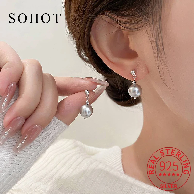 Серьги-гвоздики из настоящего стерлингового серебра 925 пробы с серым жемчугом для элегантных женщин, изысканные модные ювелирные изделия, зимние аксессуары
Серьги-гвоздики из настоящего стерлингового серебра 925 пробы с серым жемчугом для элегантных женщин, изысканные модные ювелирные изделия, зимние аксессуары