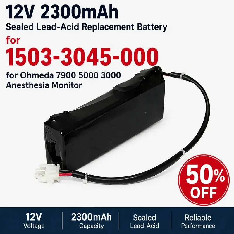 12V 2.3Ah Sealed Lead Acid Battery For Ohmeda 1503-3045-000 7900 5000 3000 5 MODULUS SE Anesthesia Ventilator Replacement
12V 2.3Ah Sealed Lead Acid Battery For Ohmeda 1503-3045-000 7900 5000 3000 5 MODULUS SE Anesthesia Ventilator Replacement