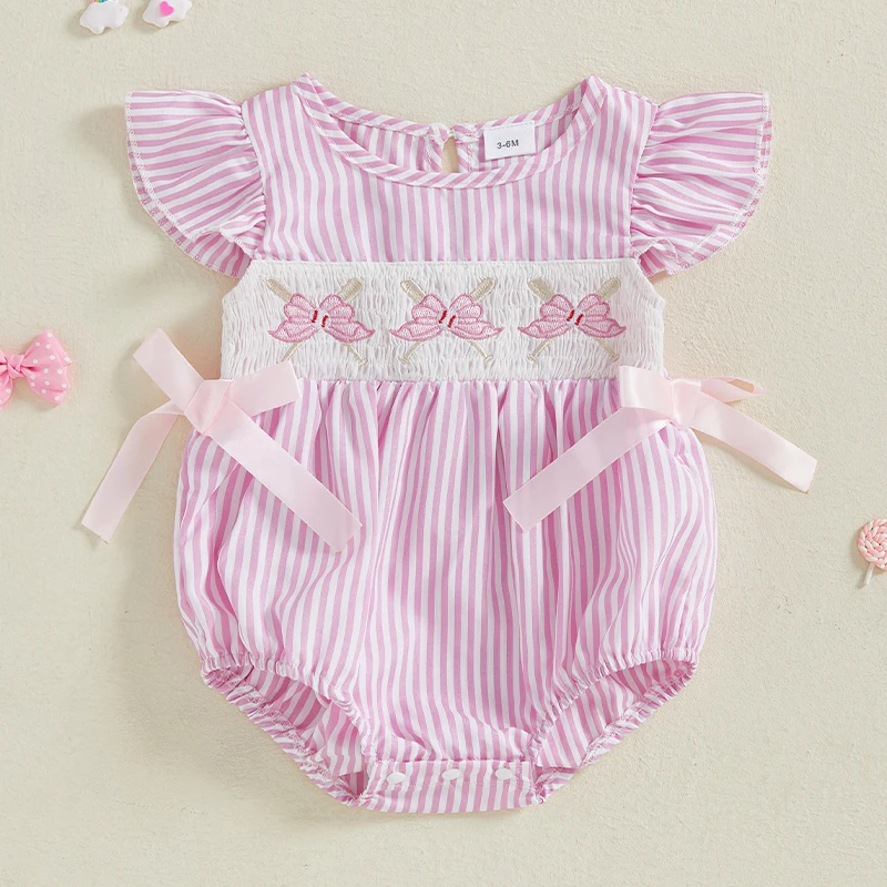 BeQeuewll Cute Baby Girl Summer Romper Bodysuits Lovely Flying Sleeve Baseball Bow Embroidery Stripe Newborn Jumpsuits Clothes
BeQeuewll Cute Baby Girl Summer Romper Bodysuits Lovely Flying Sleeve Baseball Bow Embroidery Stripe Newborn Jumpsuits Clothes