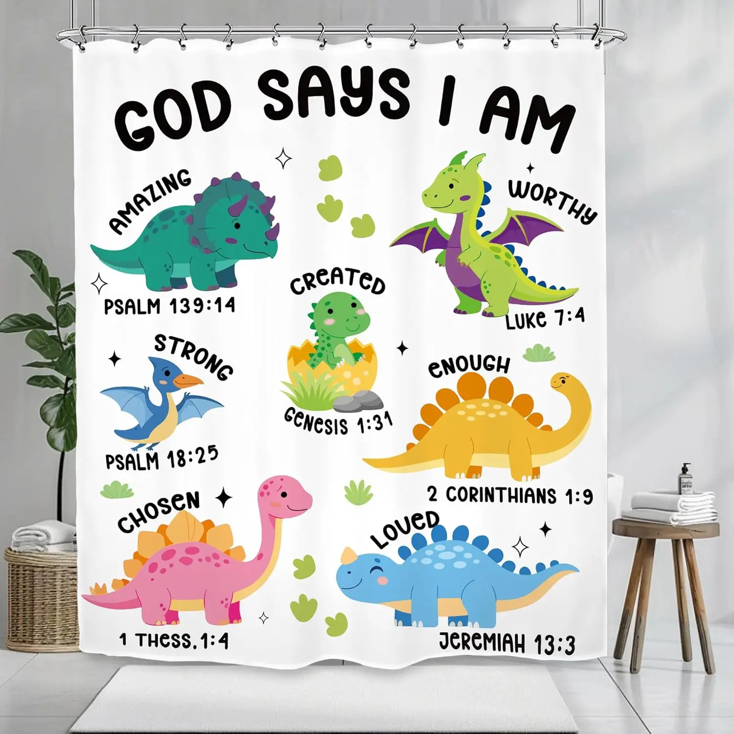Kids Boys Girls Shower Curtain Bible Nursery Quotes Inspirational Positive Motivational Child Bathroom Set Accessories Decor
Kids Boys Girls Shower Curtain Bible Nursery Quotes Inspirational Positive Motivational Child Bathroom Set Accessories Decor