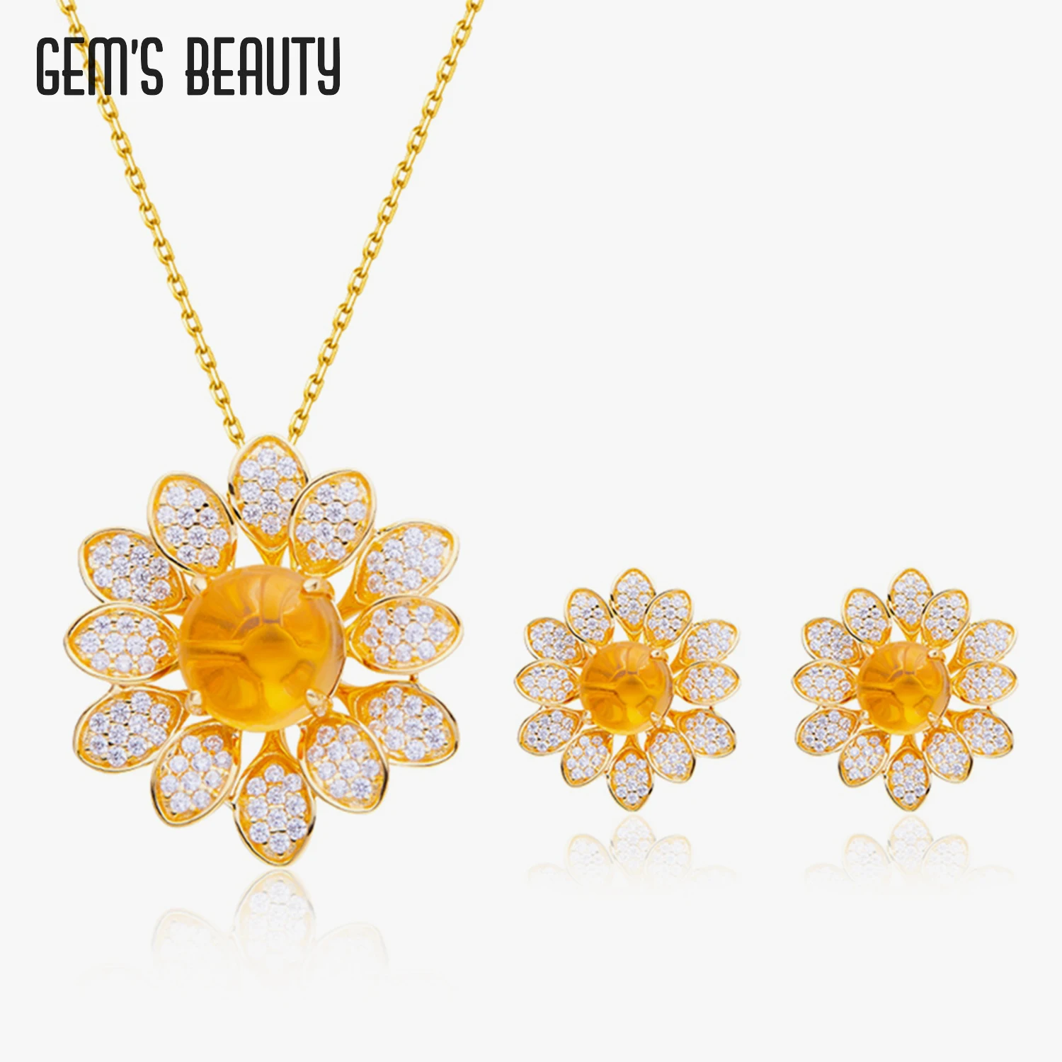 Gem's Beauty Luxury 925 Sterling Silver Created Moissanite Citrine Gemstone Earrings Necklace Cocktail Wedding Jewelry Sets Gift
Gem's Beauty Luxury 925 Sterling Silver Created Moissanite Citrine Gemstone Earrings Necklace Cocktail Wedding Jewelry Sets Gift