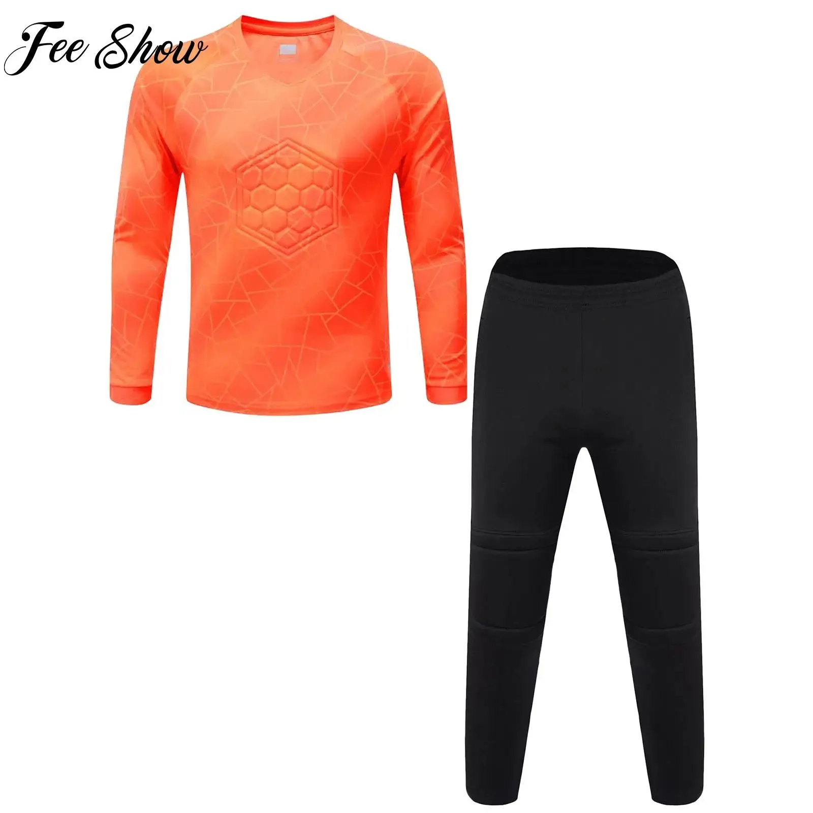 Kids Boys Long Sleeve Two Piece Sports Suit Football Goalkeeper Armor Uniforms Geometric Printed T-shirt Tops Pants Suits Soccer
Kids Boys Long Sleeve Two Piece Sports Suit Football Goalkeeper Armor Uniforms Geometric Printed T-shirt Tops Pants Suits Soccer