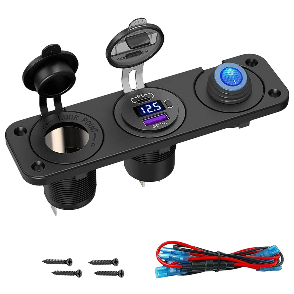 PD3.0 и QC3.0 USB автомобильное зарядное устройство/панель прикуривателя 12 В/24 В 200 Вт розетка прикуривателя с переключателем для автомобиля, лодки, автофургона, грузовика
PD3.0 и QC3.0 USB автомобильное зарядное устройство/панель прикуривателя 12 В/24 В 200 Вт розетка прикуривателя с переключателем для автомобиля, лодки, автофургона, грузовика