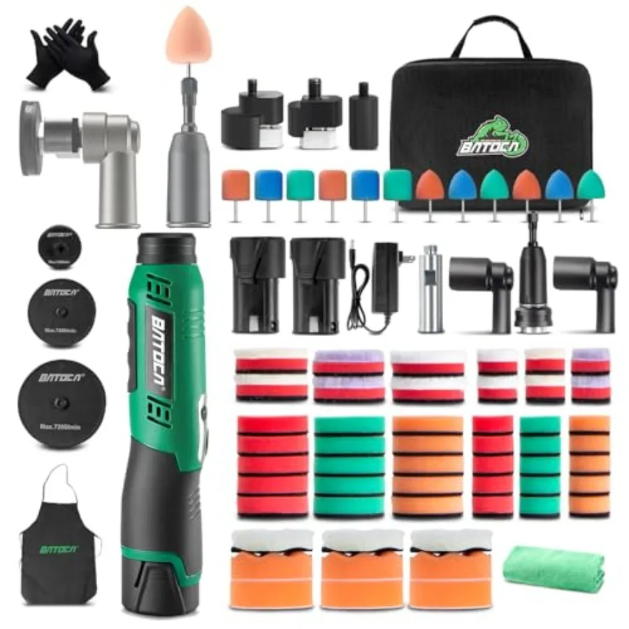 S6 Mini Polisher Cordl Polisher for Car Detailing, 2x2.0Ah Batteries, 0mm Rotary Buffer, 3mm and 12mm Dual Action Polisher 1-3
S6 Mini Polisher Cordl Polisher for Car Detailing, 2x2.0Ah Batteries, 0mm Rotary Buffer, 3mm and 12mm Dual Action Polisher 1-3