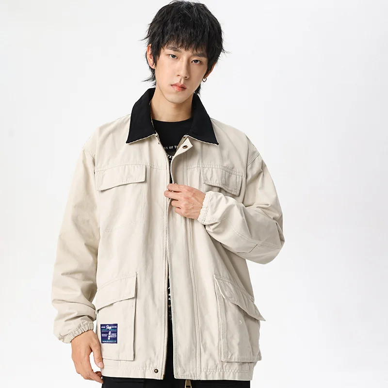 Spring Autumn American Vintage Splice Jacket Men Outdoor Fashion Loose Casual Japanese Streetwear Cargo Jacket Plus Size Coat
Spring Autumn American Vintage Splice Jacket Men Outdoor Fashion Loose Casual Japanese Streetwear Cargo Jacket Plus Size Coat