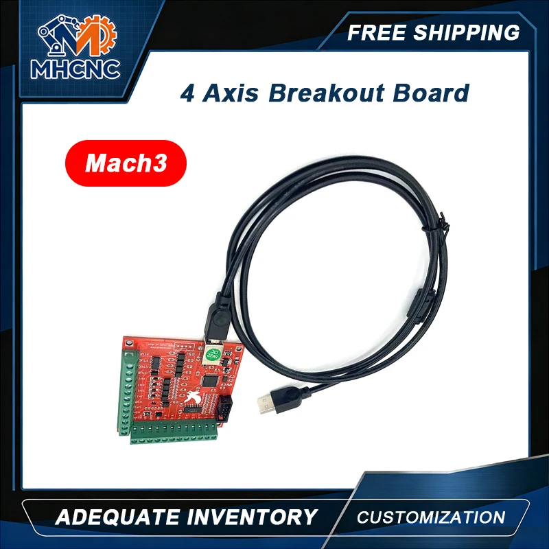 MHCNC USB Mach3 4 Axis Breakout Board 100KHz Motion Controller Card Slave Axis CNC Engraving Milling Router Control Board
MHCNC USB Mach3 4 Axis Breakout Board 100KHz Motion Controller Card Slave Axis CNC Engraving Milling Router Control Board