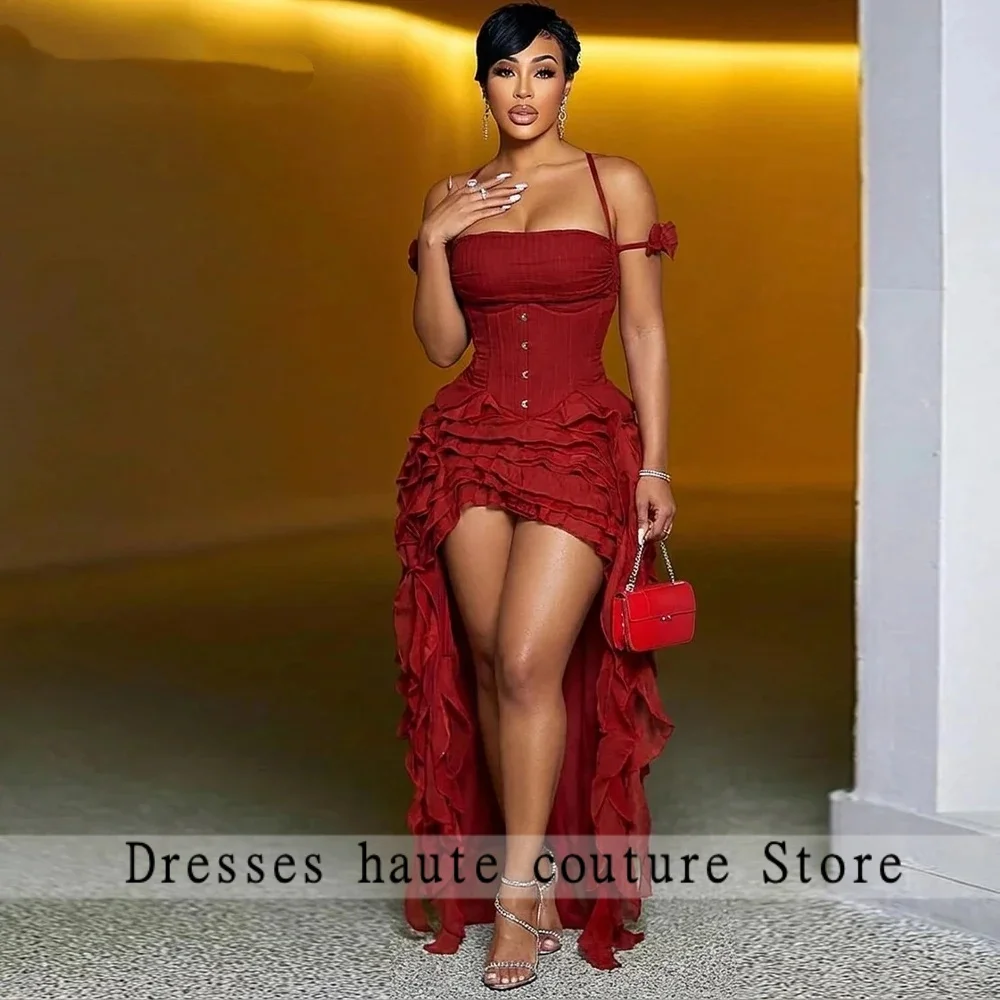 Gorgeous Off Shoulder Corset Ruffle High Low Homecoming Dress Ruched Chiffon Front Long Back Club Party Mini Gown Customized
Gorgeous Off Shoulder Corset Ruffle High Low Homecoming Dress Ruched Chiffon Front Long Back Club Party Mini Gown Customized