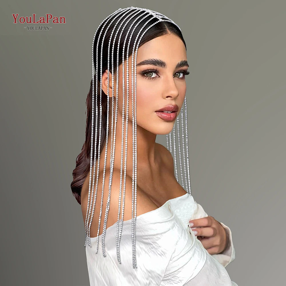 TOPQUEEN Luxurious Long Tassel Bride Headwear Wedding Rhinestone Head Band Handmade Shiny Popular Hair Accessories HP778
TOPQUEEN Luxurious Long Tassel Bride Headwear Wedding Rhinestone Head Band Handmade Shiny Popular Hair Accessories HP778