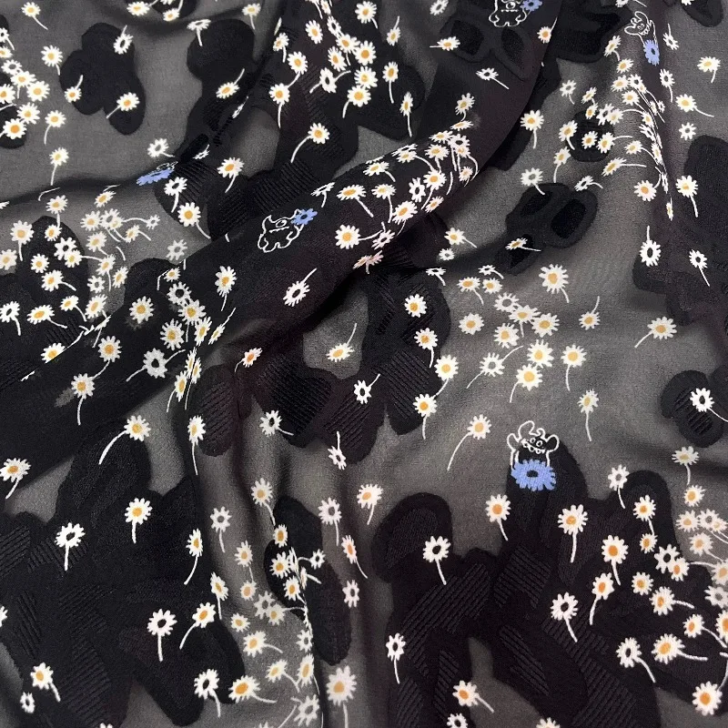 Black Floral Chiffon Fabric White Daisy Print Sheer Drapey Lightweight Soft Spring Summer Shirt Dress DIY Sewing Accessories
Black Floral Chiffon Fabric White Daisy Print Sheer Drapey Lightweight Soft Spring Summer Shirt Dress DIY Sewing Accessories