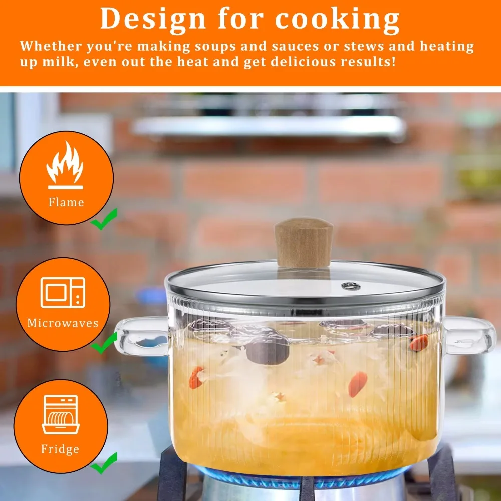 Thicken 1.6L Household Glass Saucepan Heat Resistant Double Ear Clear Cooking Pot Glass Soup Pot Induction Cooker Gas
Thicken 1.6L Household Glass Saucepan Heat Resistant Double Ear Clear Cooking Pot Glass Soup Pot Induction Cooker Gas