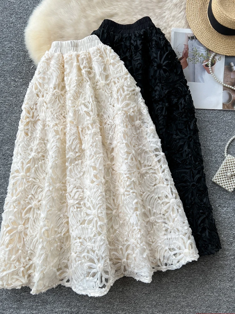 Ele Heavy Embellied 3D Flower Me f Skirt Women's Faion Spring Autumn Gentle Sle Versatile Fluffy Skirt
Ele Heavy Embellied 3D Flower Me f Skirt Women's Faion Spring Autumn Gentle Sle Versatile Fluffy Skirt