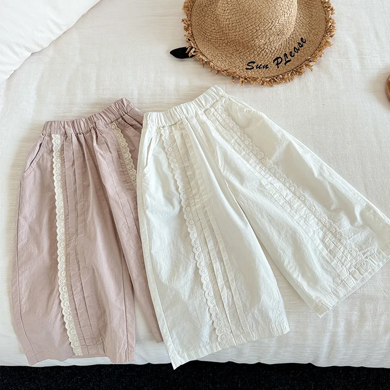 Girls Trousers Children 2024 New Spring and Summer Children Korean Version Girls Pastoral Style Lace Straight Leg Pants
Girls Trousers Children 2024 New Spring and Summer Children Korean Version Girls Pastoral Style Lace Straight Leg Pants