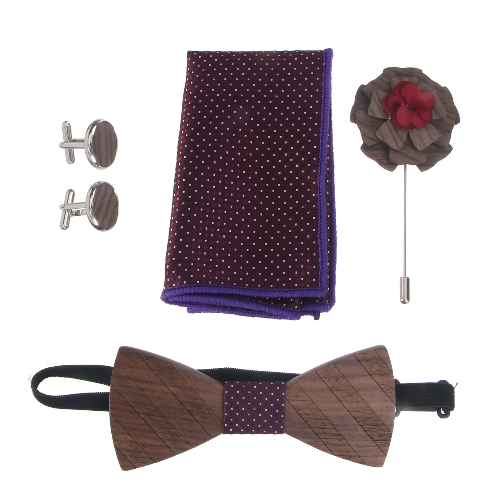 Wooden Bow Tie Set for Men Purple Wedding Business Cufflinks Ties Sturdy Durable Eco Friendly Long Lasting Use Man Clothing
Wooden Bow Tie Set for Men Purple Wedding Business Cufflinks Ties Sturdy Durable Eco Friendly Long Lasting Use Man Clothing