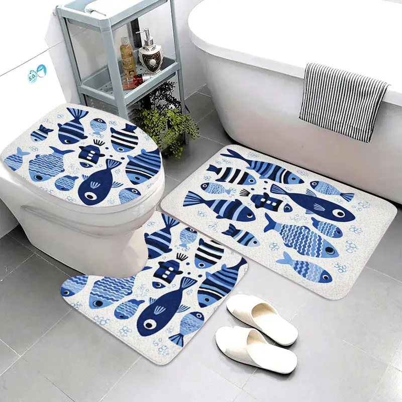 3Pcs Cute Fish Flannel Bath Mat Non Slip Absorbent Toilet Rug for Bathroom Kitchen Washable Home Decor
3Pcs Cute Fish Flannel Bath Mat Non Slip Absorbent Toilet Rug for Bathroom Kitchen Washable Home Decor