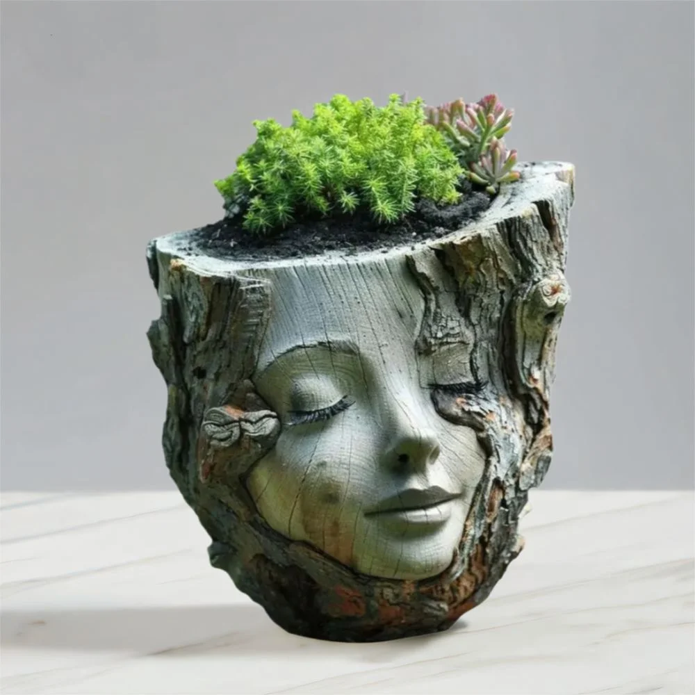 Funny Girl Face Flowerpot Handmade Waterproof Tree Stump Girl Pot Resin Crafts Succulents Flower Pot Garden Courtyard Balcony
Funny Girl Face Flowerpot Handmade Waterproof Tree Stump Girl Pot Resin Crafts Succulents Flower Pot Garden Courtyard Balcony