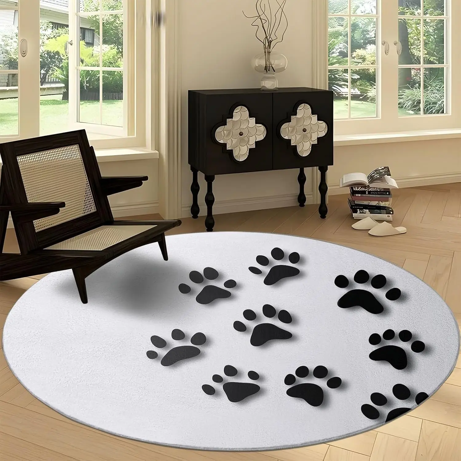 Simple Paw Prints Print Round Rug,Cartoon Animal Bear Paw Prints Washable Circular Carpet Runner Non Slip Circle Rug Carpet
Simple Paw Prints Print Round Rug,Cartoon Animal Bear Paw Prints Washable Circular Carpet Runner Non Slip Circle Rug Carpet