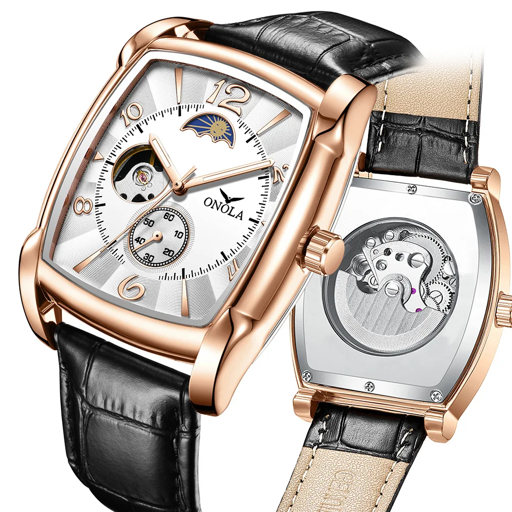 Модные мужские механические часы с фазой Луны, мужские кожаные ремешки, водонепроницаемые автоматические часы со скелетом для мужчин, роскошные полые часы для мужчин
Модные мужские механические часы с фазой Луны, мужские кожаные ремешки, водонепроницаемые автоматические часы со скелетом для мужчин, роскошные полые часы для мужчин