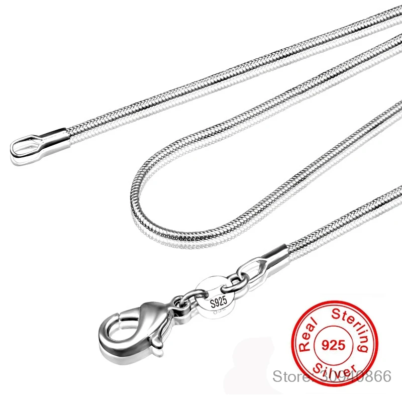 925 Stamp Silver Color necklace women, silver fashion jewelry Snake Chain 1mm Necklace 16 18 20 22 24"
925 Stamp Silver Color necklace women, silver fashion jewelry Snake Chain 1mm Necklace 16 18 20 22 24"