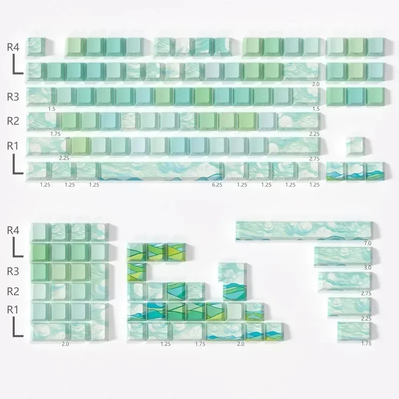 Green field canopy oil painting theme PBT side engraving transparent photothermal sublimation 135 keys OEM mechanical keyboard c
Green field canopy oil painting theme PBT side engraving transparent photothermal sublimation 135 keys OEM mechanical keyboard c