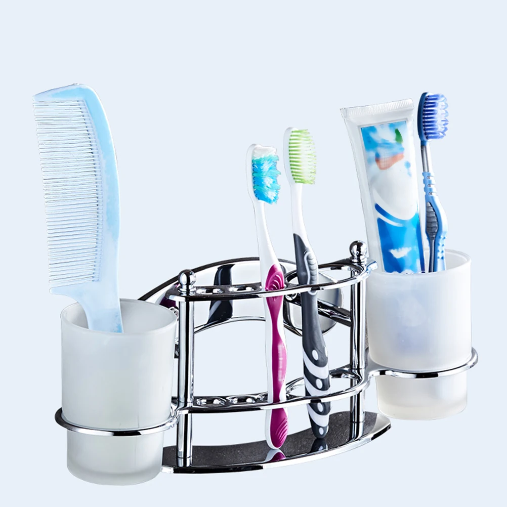 Stainless Steel Wall Mounted Toothbrush Holder for Bathroom Double Cup Holder Keeps Brushes and Cup Clean Humidity Resistant
Stainless Steel Wall Mounted Toothbrush Holder for Bathroom Double Cup Holder Keeps Brushes and Cup Clean Humidity Resistant