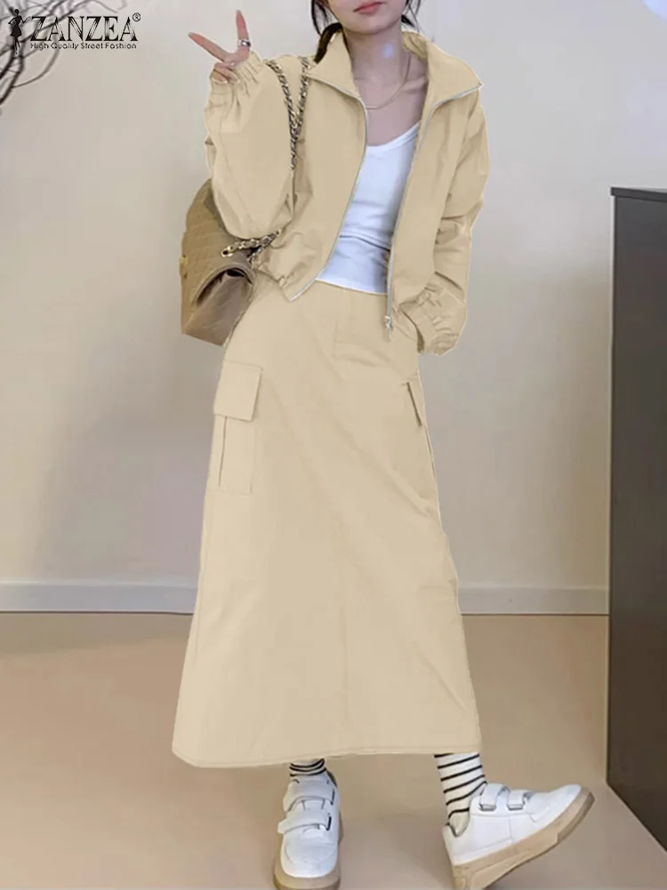 ZANZEA Casual Long Sleeve Jackets Outfits Women's Work Wear Elastic Waist Long Skirts Street Fashon Skirt Sets 2-Pieces Suits
ZANZEA Casual Long Sleeve Jackets Outfits Women's Work Wear Elastic Waist Long Skirts Street Fashon Skirt Sets 2-Pieces Suits