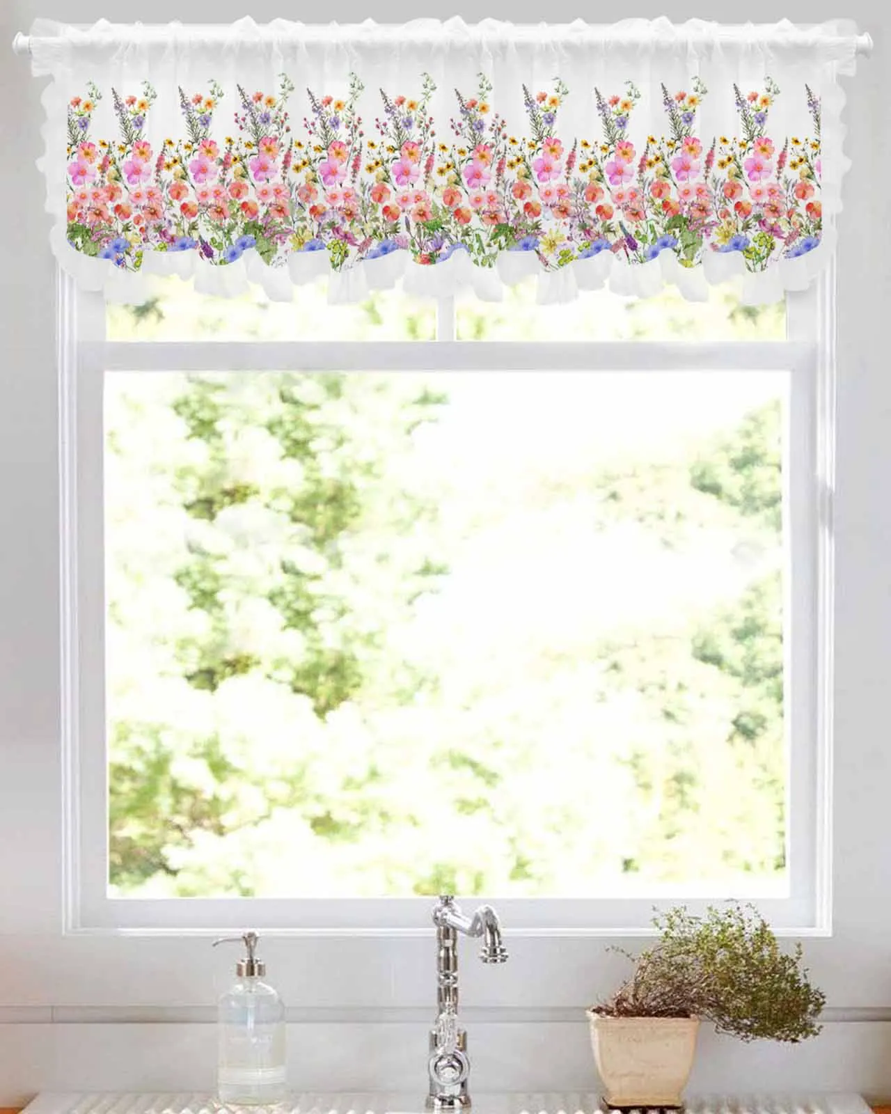 Flower Watercolor Hand Painted Short Tulle Half Curtains for Living Room Kitchen Door Cafe Window Sheer Valance Drapes
Flower Watercolor Hand Painted Short Tulle Half Curtains for Living Room Kitchen Door Cafe Window Sheer Valance Drapes