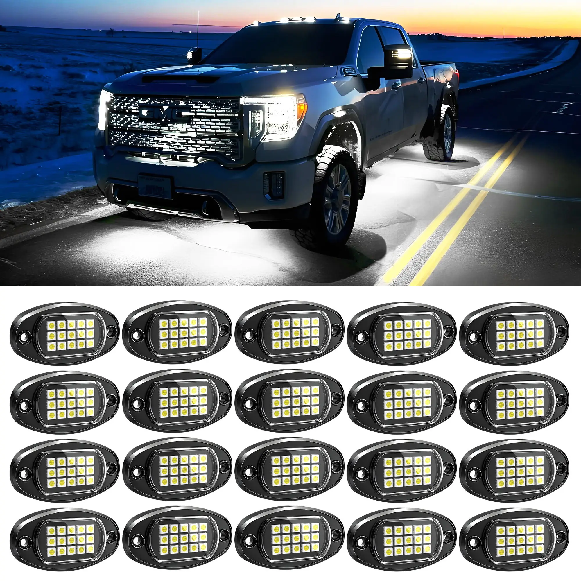MICTUNING 10-30V Truck Car Chassis Light LED Rock Lights 15 High Brightness LEDs,Waterproof Pure White Lights For Pickup Offroad
MICTUNING 10-30V Truck Car Chassis Light LED Rock Lights 15 High Brightness LEDs,Waterproof Pure White Lights For Pickup Offroad