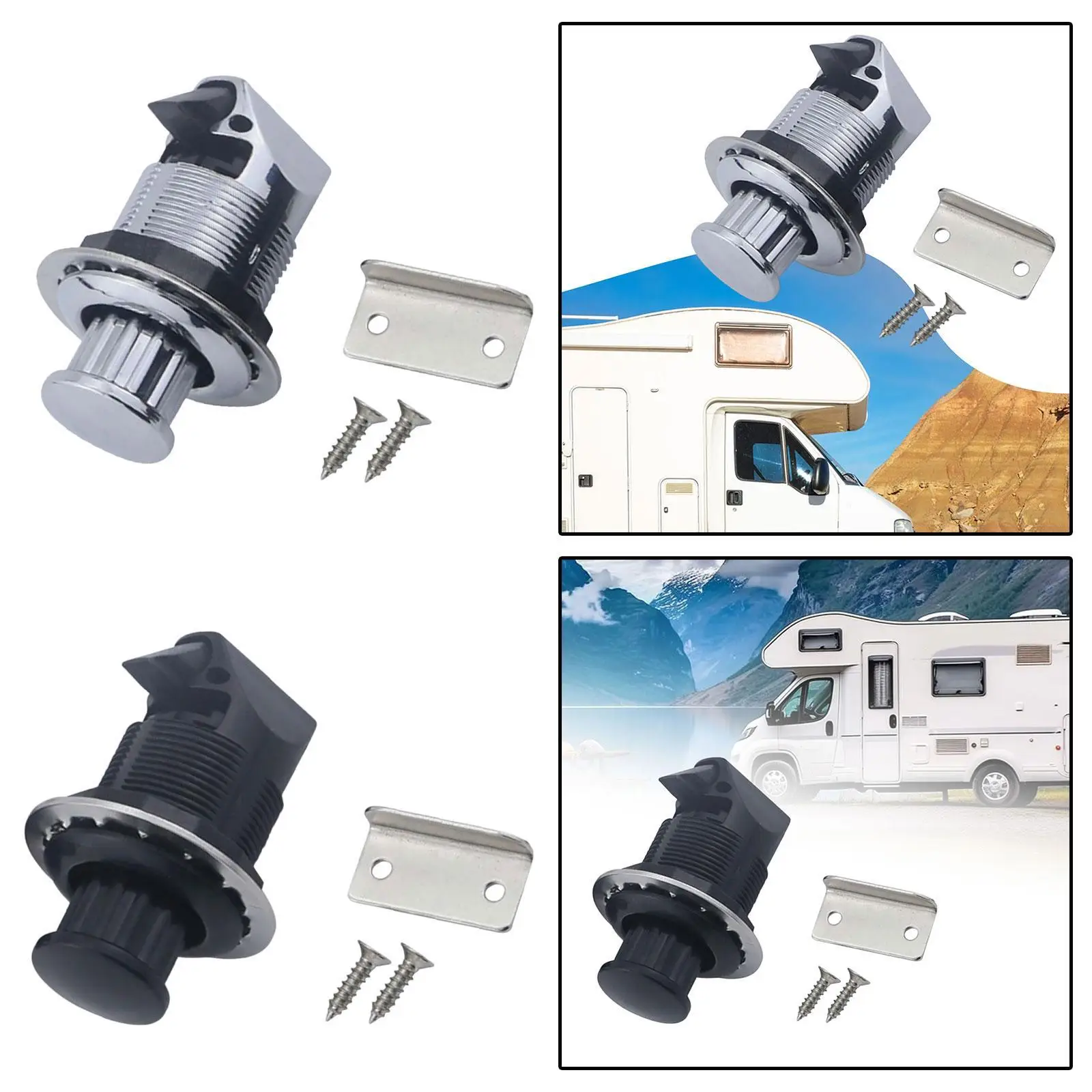 Multifunctional RV Knob Latch Round Button Lock Keyless Push Open Accessory for Boat Motorhome Cabinets
Multifunctional RV Knob Latch Round Button Lock Keyless Push Open Accessory for Boat Motorhome Cabinets