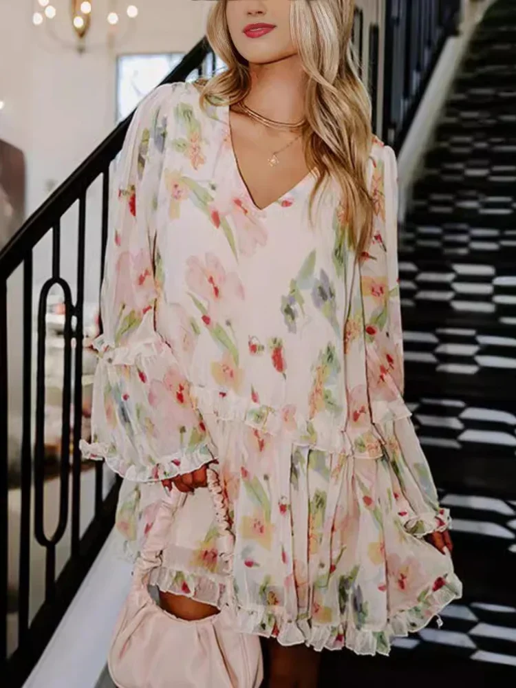 Sweety Prairie Chic женское платье с цветочным принтом, двухслойное расклешенное платье с длинными рукавами и v-образным вырезом, свободные женские мини-платья с принтом
Sweety Prairie Chic женское платье с цветочным принтом, двухслойное расклешенное платье с длинными рукавами и v-образным вырезом, свободные женские мини-платья с принтом