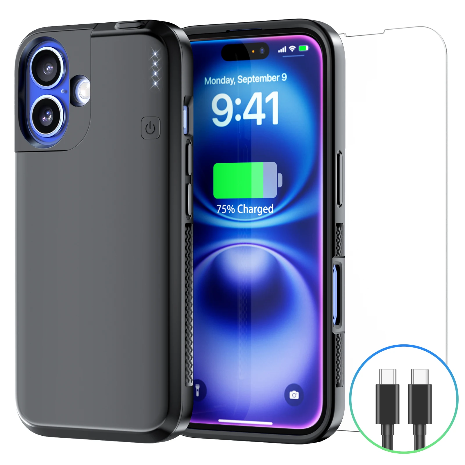 NEWDERY 5000mAh Battery Case for iPhone 16 Charging Power Bank Cover Portable Rechargeable Charger Charging Case Battery Pack
NEWDERY 5000mAh Battery Case for iPhone 16 Charging Power Bank Cover Portable Rechargeable Charger Charging Case Battery Pack