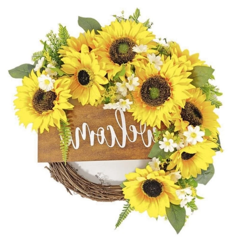 Искусственный весенний венок Венок из подсолнухов Летний венок для входной двери, свадьбы, внутреннего и наружного украшения
Искусственный весенний венок Венок из подсолнухов Летний венок для входной двери, свадьбы, внутреннего и наружного украшения