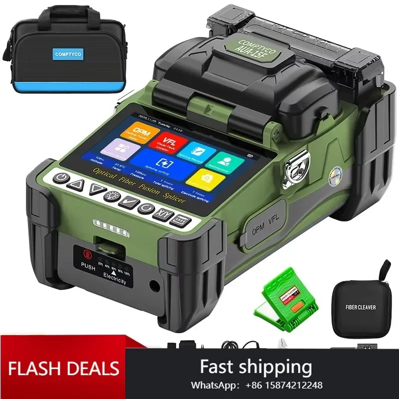 COMPTYCO Hot Sale AUA-15F Fiber Optic Splicing Machine with OPM VFL Fast Splice 6 Motors FTTH 8/18s Optical Fiber Fusion
COMPTYCO Hot Sale AUA-15F Fiber Optic Splicing Machine with OPM VFL Fast Splice 6 Motors FTTH 8/18s Optical Fiber Fusion