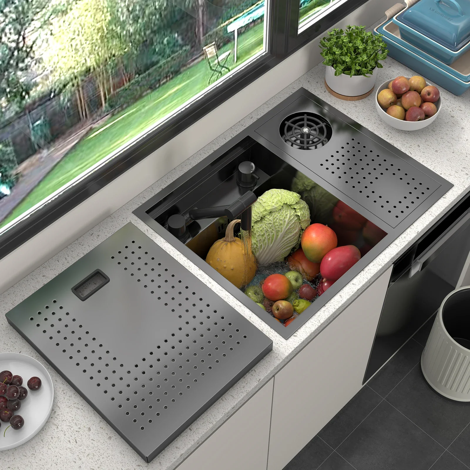 Concealed Stainless Steel Kitchen Bar Sinks with Folding Faucet and Press Cup Washer Hidden Form Single Bowl Sink Invisible Sink
Concealed Stainless Steel Kitchen Bar Sinks with Folding Faucet and Press Cup Washer Hidden Form Single Bowl Sink Invisible Sink