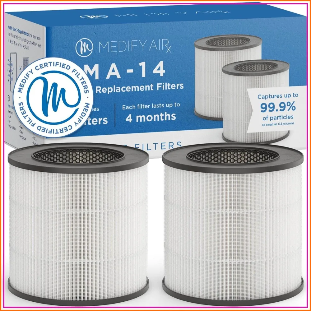 3-in-1 True HEPA H13 Replacement Filter for Allergens, Smoke, Dust, Pollen, Pet Dander, Odors - 2-Pack, 99.9% Removal, Easy Install
3-in-1 True HEPA H13 Replacement Filter for Allergens, Smoke, Dust, Pollen, Pet Dander, Odors - 2-Pack, 99.9% Removal, Easy Install