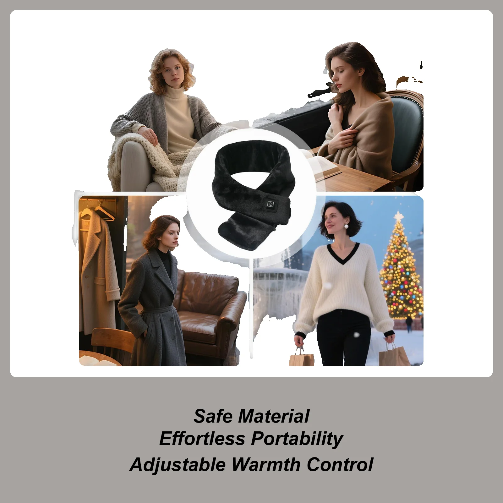 Heated Scarf with 3 Heating Levels - Portable Cordless Electric Neck Warmer for Cold Weather, Daily Travel, Outdoor in Winter
Heated Scarf with 3 Heating Levels - Portable Cordless Electric Neck Warmer for Cold Weather, Daily Travel, Outdoor in Winter