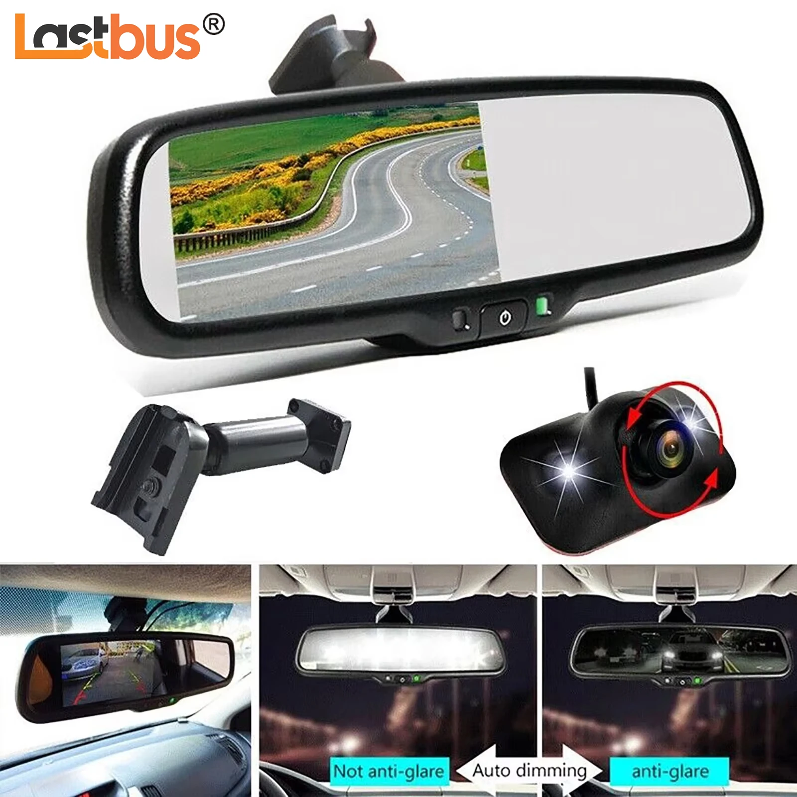 Lastbus Car Rear View 4.3" LCD OEM Mirror Monitor with Backup Camera Parking Reverse Kit
Lastbus Car Rear View 4.3" LCD OEM Mirror Monitor with Backup Camera Parking Reverse Kit
