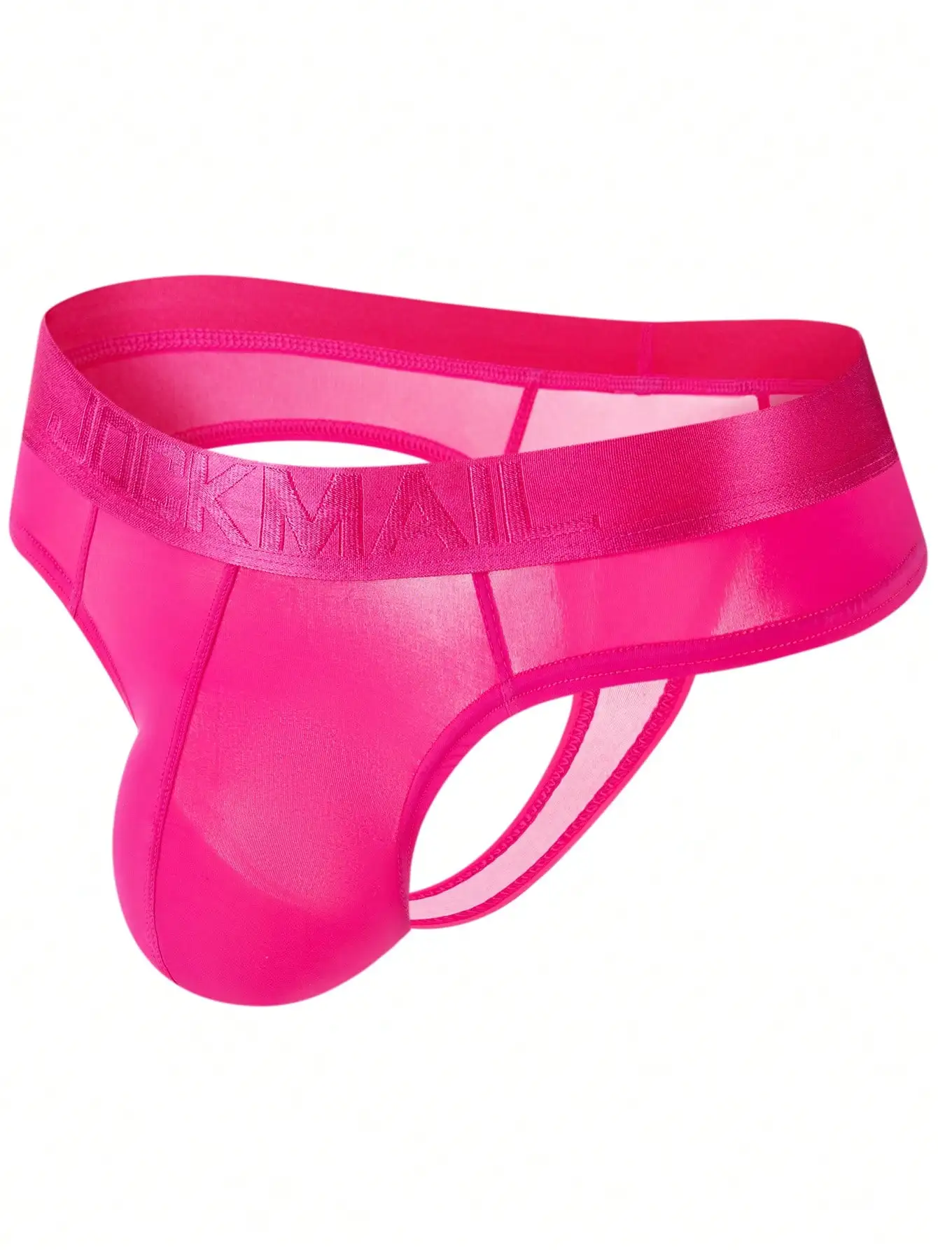 Men's Bold Pink Jockstrap with Embossed Waistband, Sheer Mesh Panels
Men's Bold Pink Jockstrap with Embossed Waistband, Sheer Mesh Panels