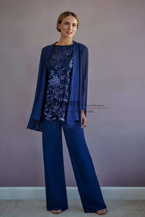 2022 Spring 3 Piece Women's Outfits, Royal Blue Mother of the Bride Pant Suits
2022 Spring 3 Piece Women's Outfits, Royal Blue Mother of the Bride Pant Suits