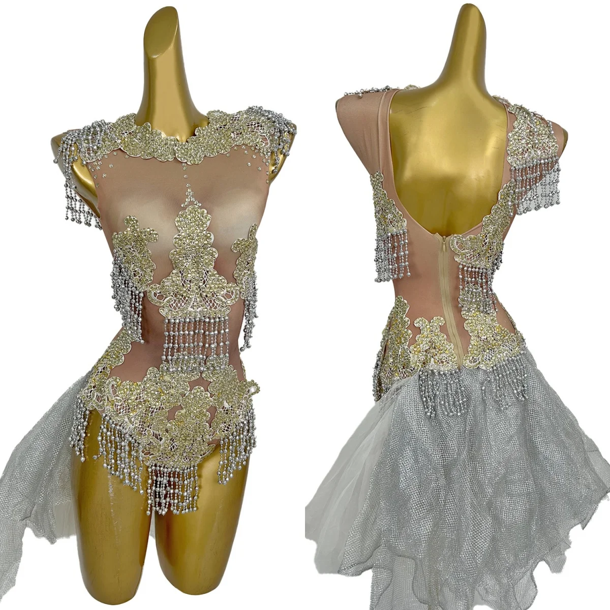 Women Spandex Sequins Tassel Bodysuit Nightclub Stage Performance Dance Catsuit Showgirl Outfit Party gig Spandex Sexy Bodysuit
Women Spandex Sequins Tassel Bodysuit Nightclub Stage Performance Dance Catsuit Showgirl Outfit Party gig Spandex Sexy Bodysuit
