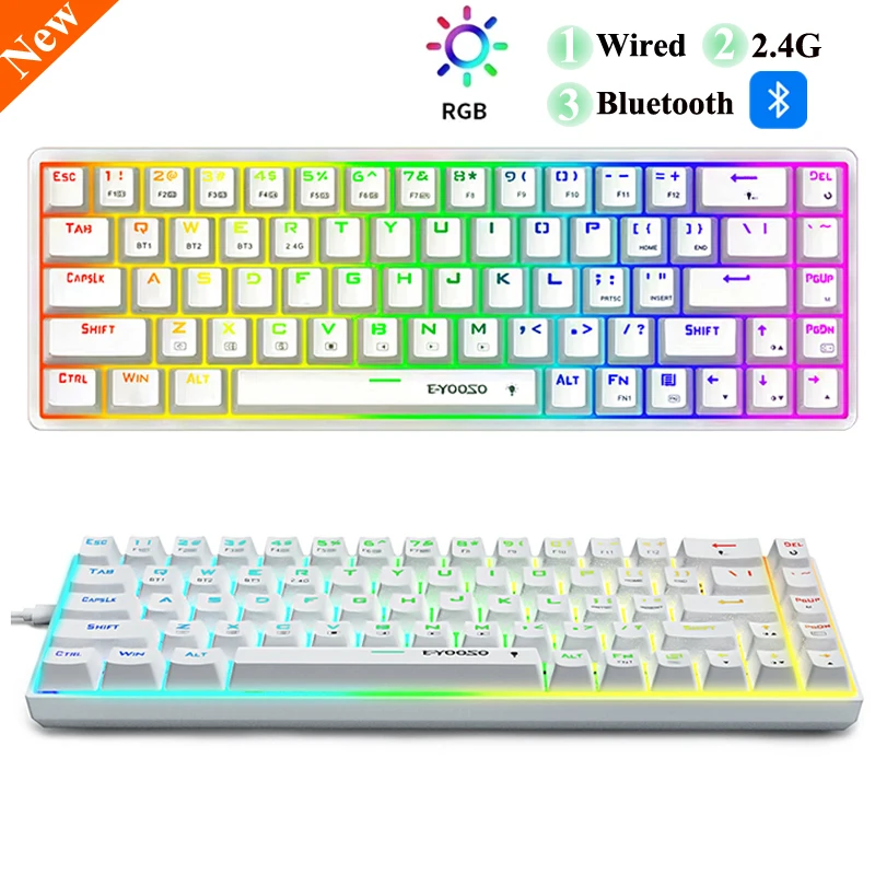 2.4G Wireless Mechanical Keyboard Bluetooth-compatible USB Type-c Wired RGB Gaming Keyboard Blue Red Switch for PC Office Use
2.4G Wireless Mechanical Keyboard Bluetooth-compatible USB Type-c Wired RGB Gaming Keyboard Blue Red Switch for PC Office Use
