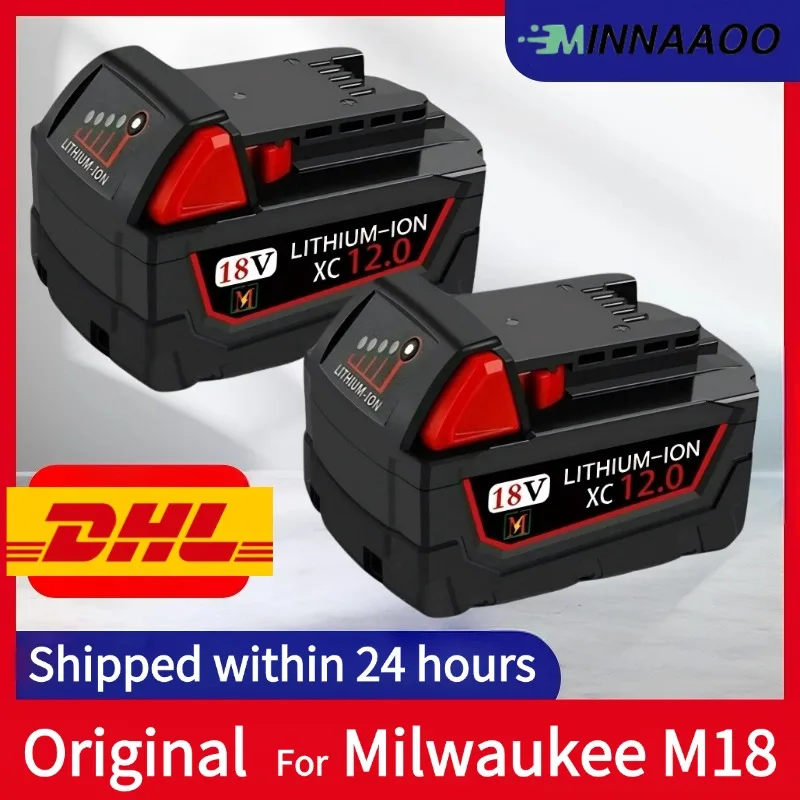 6000mAH/12000mAH For Milwaukee M18 18V Replacement For Milwaukee M18B5 XC Li-ion battery 48-11-1815 2604-20 48-11-1850 charger 
6000mAH/12000mAH For Milwaukee M18 18V Replacement For Milwaukee M18B5 XC Li-ion battery 48-11-1815 2604-20 48-11-1850 charger