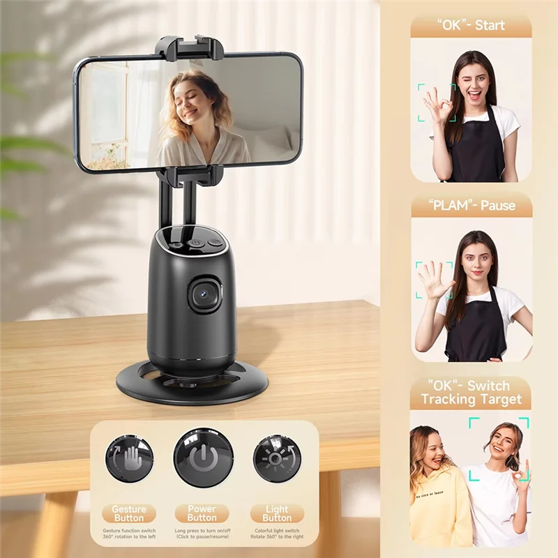 PHILE-P05 AI Follow Gimbal 360 Rotation Face Tracking Stabilizer Filming Portable Desktop Cellphone Holder For Live/Photo
PHILE-P05 AI Follow Gimbal 360 Rotation Face Tracking Stabilizer Filming Portable Desktop Cellphone Holder For Live/Photo